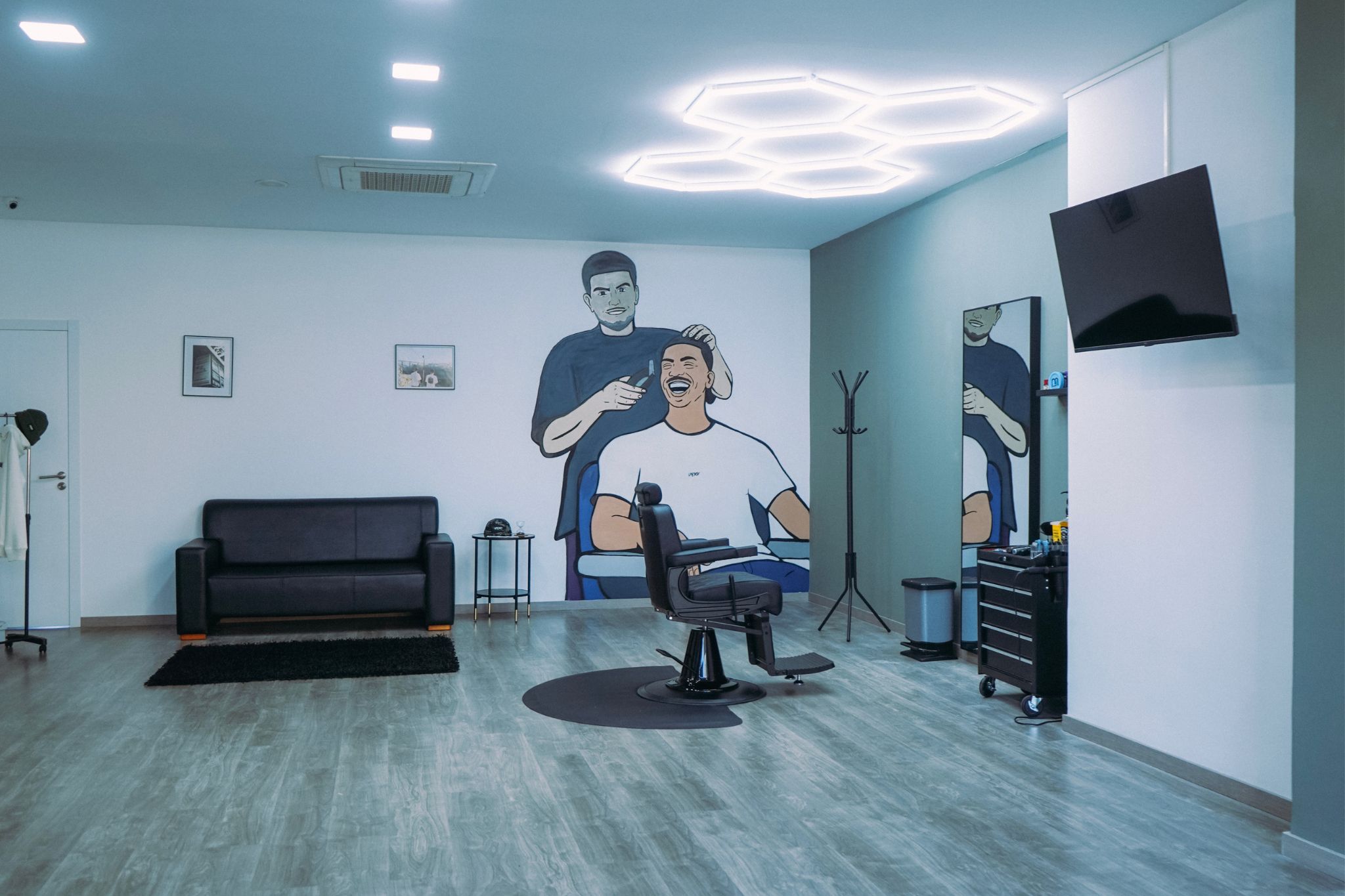 Interior da barbearia